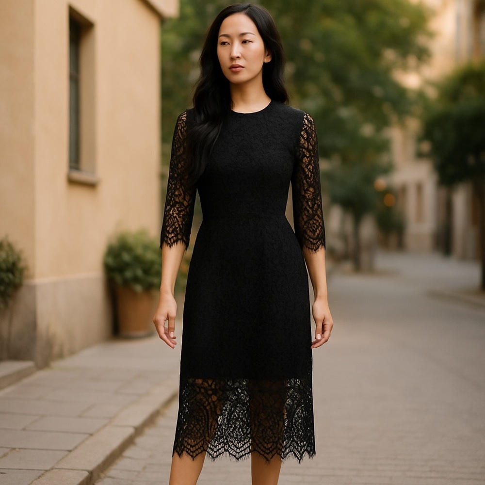Black Lace Whimsigoth Dress. Size medium (6)